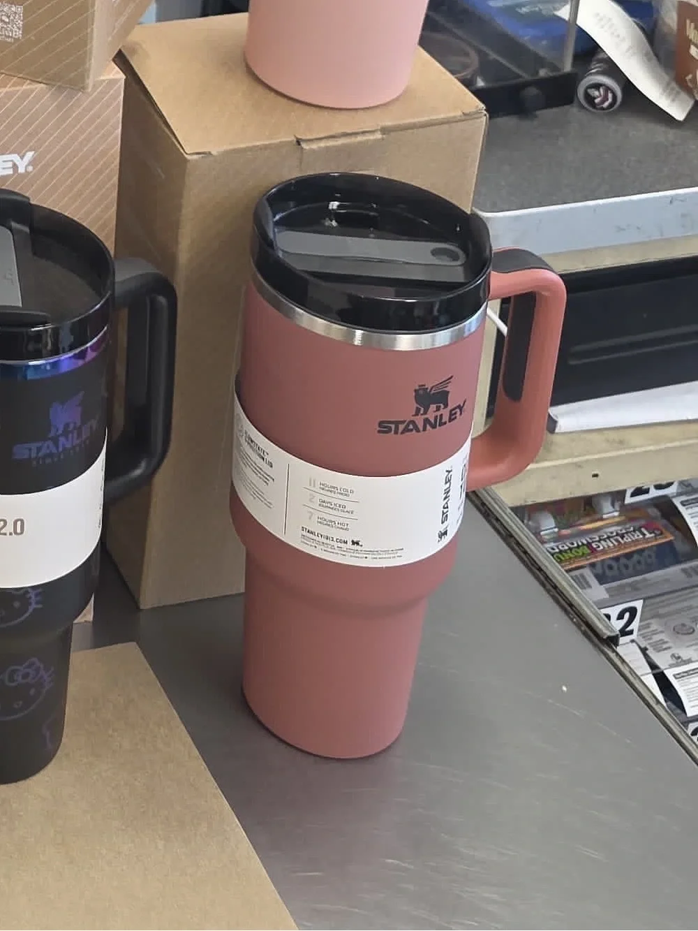 Stanley 40oz water straw fitness Quencher Tumbler Dusty rust rose matte rare
